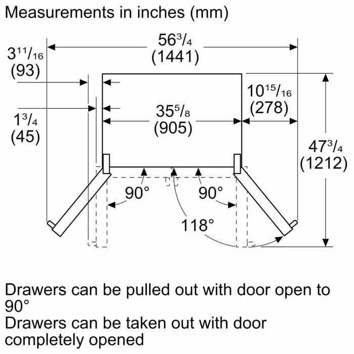 500 Series French Door Bottom Mount Refrigerator 36'' Stainless steel (with anti-fingerprint) - Image 10