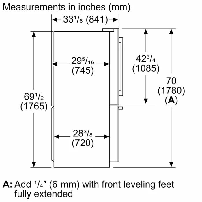 500 Series French Door Bottom Mount Refrigerator 36'' Stainless steel (with anti-fingerprint) - Image 9