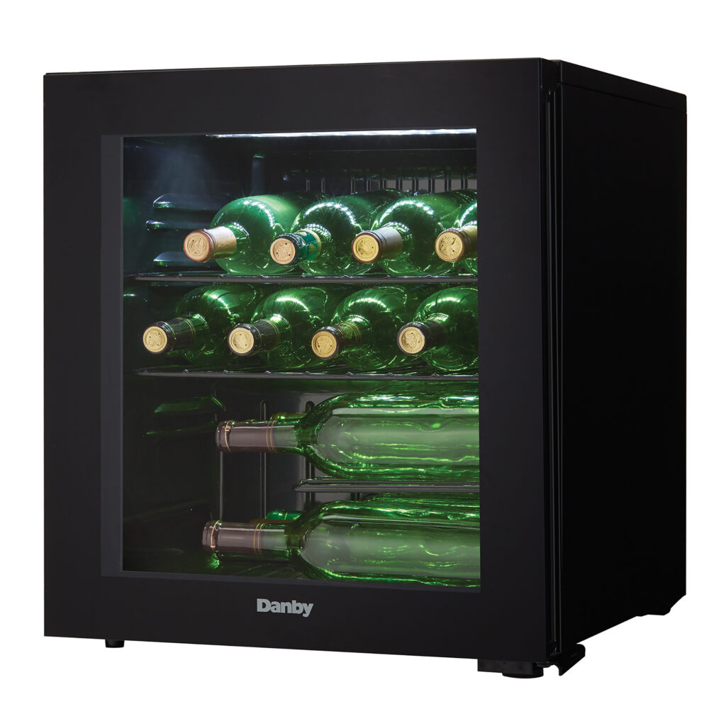 16 Bottle Free-Standing Wine Cooler in Black - Image 3