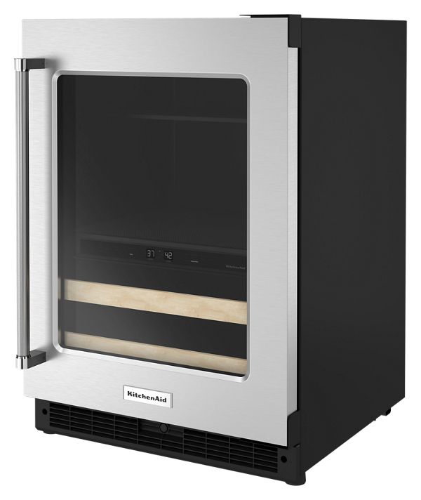 24" Beverage Center with Glass Door and Wood-Front Racks - Image 3