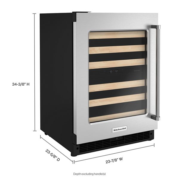 24" Undercounter Wine Cellar with Glass Door and Wood-Front Racks - Image 9