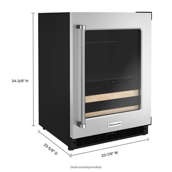 24" Beverage Center with Glass Door and Wood-Front Racks - Image 7