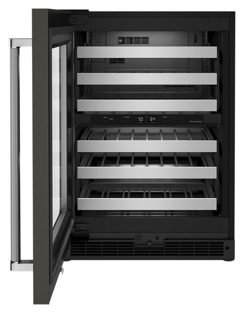 24" Undercounter Wine Cellar with Glass Door and Metal-Front Racks - Image 4