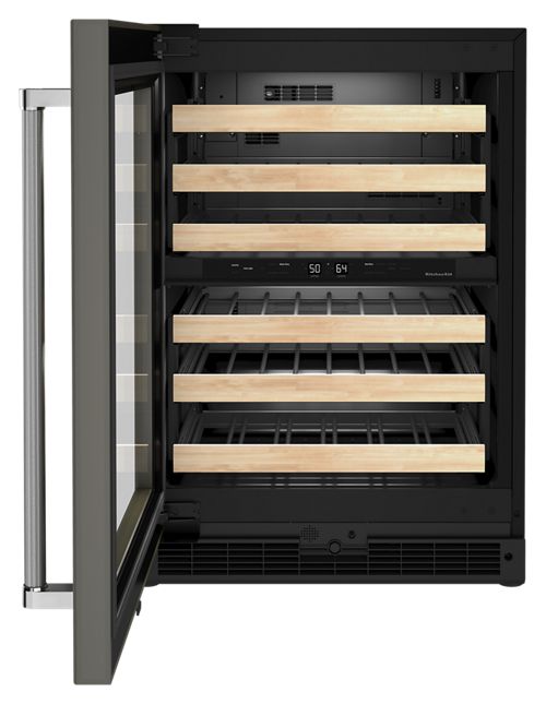 24" Panel-Ready Undercounter Wine Cellar with Wood-Front Racks - Image 3