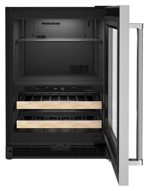 24" Beverage Center with Glass Door and Wood-Front Racks - Image 5