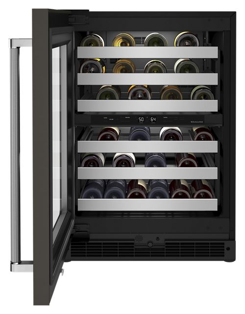24" Undercounter Wine Cellar with Glass Door and Metal-Front Racks - Image 5