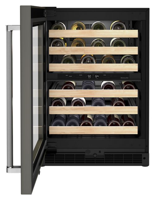 24" Panel-Ready Undercounter Wine Cellar with Wood-Front Racks - Image 2
