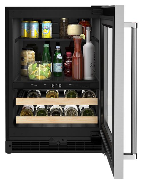 24" Beverage Center with Glass Door and Wood-Front Racks - Image 4