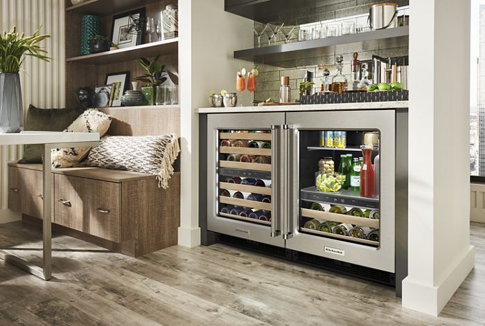 24" Undercounter Wine Cellar with Glass Door and Wood-Front Racks - Image 6