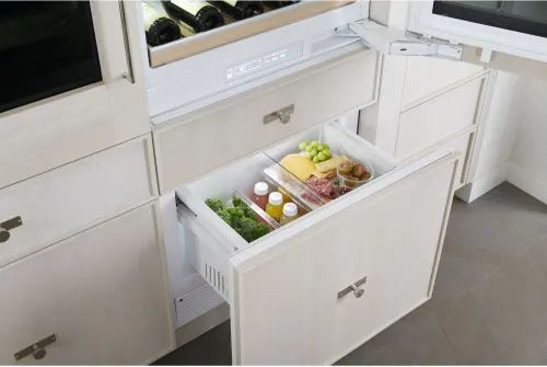 30" Wine Fridge, 106 Bottles, Dual Zones, Convertible Drawer, Ice Maker, Glass Door, Sabbath Mode. - Image 4